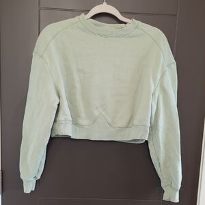 Everlane Mint Green Cropped Sweatshirt